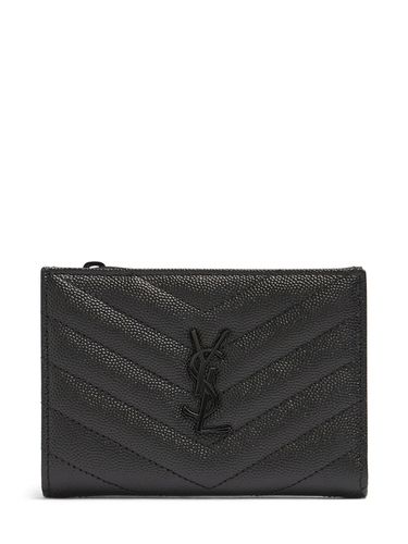 Portefeuille En Cuir À Monogramme - SAINT LAURENT - Modalova