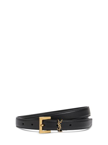 Ceinture En Cuir Monogramme 20 Mm - SAINT LAURENT - Modalova