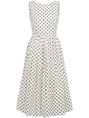 Robe Midi Sans Manches En Coton À Pois - DOLCE & GABBANA - Modalova