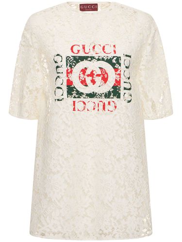 Haut En Dentelle De Coton Mélangé Floral - GUCCI - Modalova