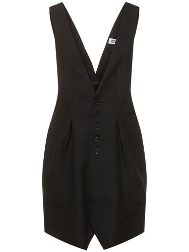 Robe Courte En Laine Oxford - NOIR KEI NINOMIYA - Modalova