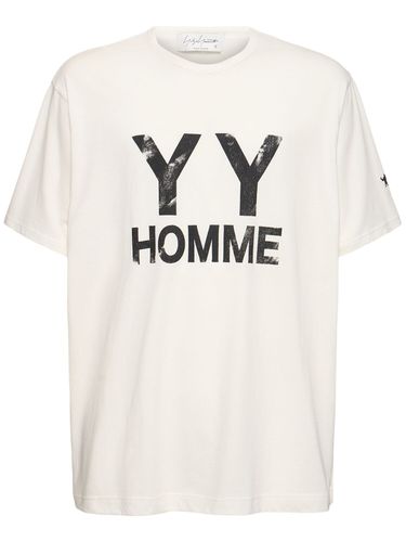 T-shirt En Coton Imprimé Yyh - YOHJI YAMAMOTO - Modalova