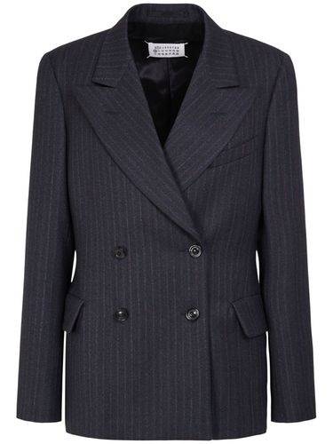 Blazer Double Boutonnage En Laine À Fines Rayures - MAISON MARGIELA - Modalova