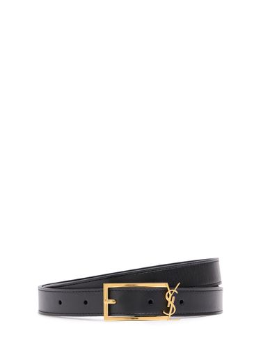 Ceinture En Cuir Avec Boucle Ysl 2 Cm - SAINT LAURENT - Modalova