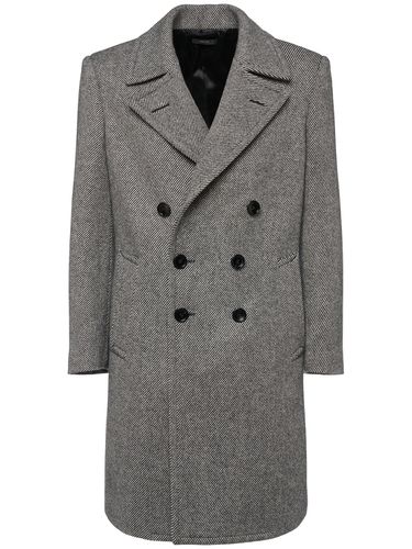 Manteau En Sergé À Double Boutonnage Mouliné - TOM FORD - Modalova