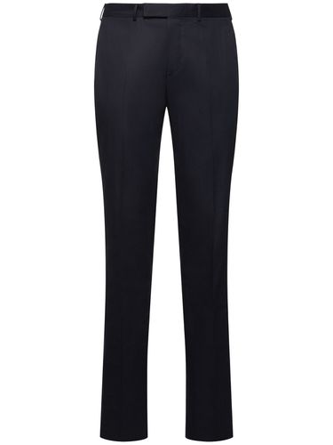 Pantalon Slim Sans Pinces En Coton Mélangé - ZEGNA - Modalova