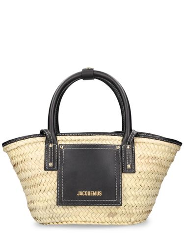 Sac En Cuir Et Raphia Le Petit Panier Soli - JACQUEMUS - Modalova