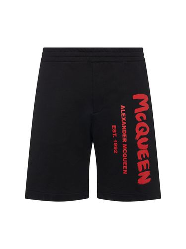 Short En Coton Imprimé Graffiti - ALEXANDER MCQUEEN - Modalova