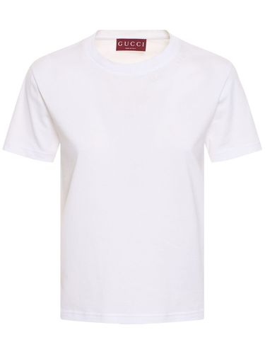 T-shirt En Jersey De Coton Avec Broderies - GUCCI - Modalova