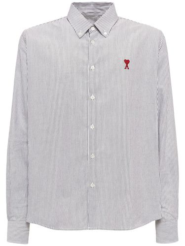 Chemise En Coton À Logo Oxford - AMI PARIS - Modalova