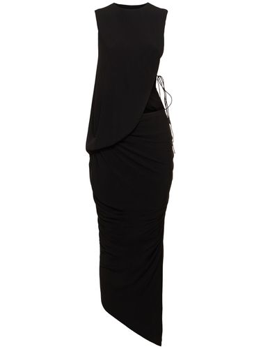 Robe Longue Asymétrique En Viscose Monstera - CHRISTOPHER ESBER - Modalova