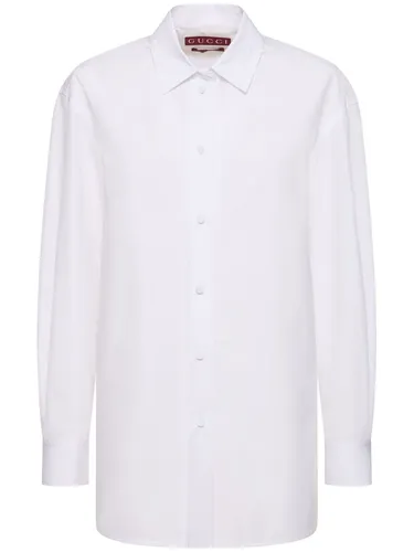 Chemise En Popeline De Coton - GUCCI - Modalova