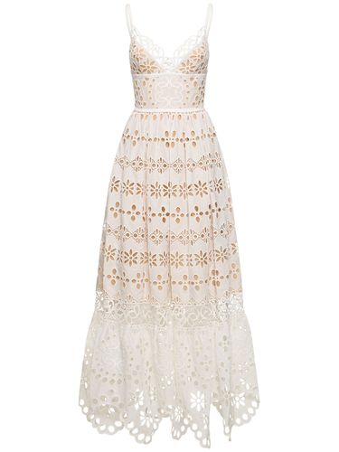 Robe Longue Brodée En Coton Et Soie - ELIE SAAB - Modalova