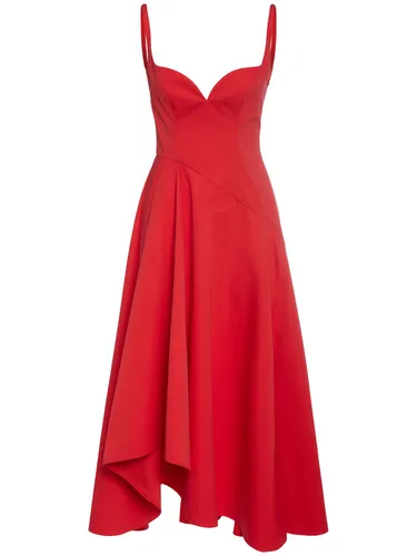 Robe Midi En Popeline - ALEXANDER MCQUEEN - Modalova