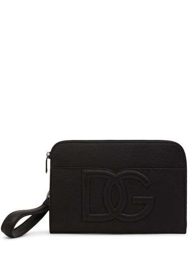 Pochette Moyenne En Cuir À Logo - DOLCE & GABBANA - Modalova