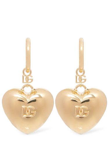 Boucles D’oreilles Cœurs À Logo - DOLCE & GABBANA - Modalova