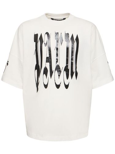 T-shirt En Coton Back Gothic - PALM ANGELS - Modalova