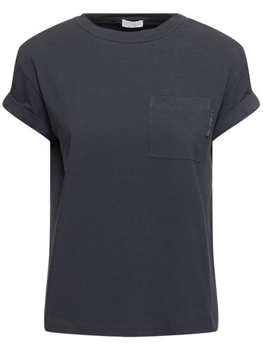 T-shirt En Jersey À Manches Courtes - BRUNELLO CUCINELLI - Modalova