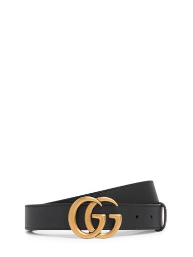 Ceinture En Cuir Avec Boucle Gg 3 Cm - GUCCI - Modalova