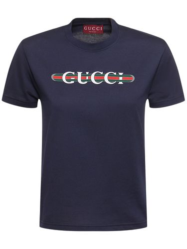 T-shirt En Jersey De Coton New 70s - GUCCI - Modalova