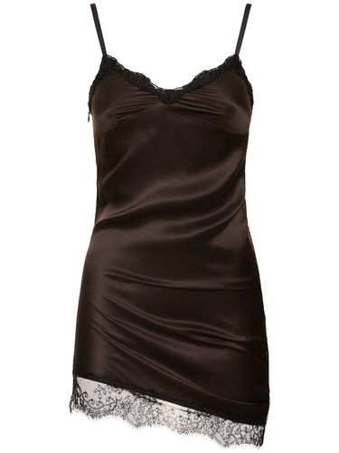 Robe Courte En Satin Avec Inserts En Dentelle - THE ATTICO - Modalova