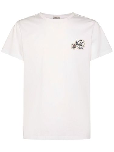 T-shirt En Coton À Double Logo - MONCLER - Modalova