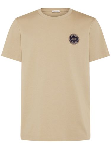 T-shirt En Coton Avec Patch Logo - MONCLER - Modalova