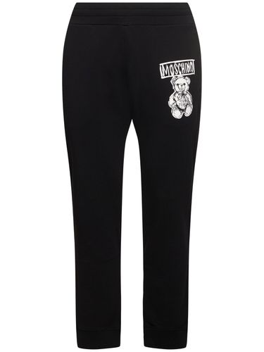 Pantalon En Coton Imprimé Ourson - MOSCHINO - Modalova