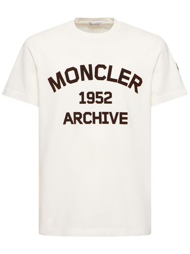 T-shirt En Jersey De Coton À Logo - MONCLER - Modalova