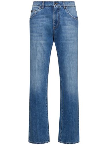 Jean En Denim Avec Plaque Logo - DOLCE & GABBANA - Modalova