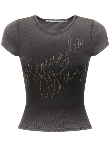 T-shirt Ajusté En Coton Embelli - ALEXANDER WANG - Modalova