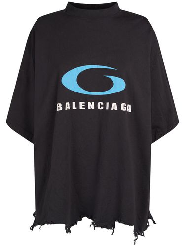 T-shirt Court En Coton Icon Print - BALENCIAGA - Modalova