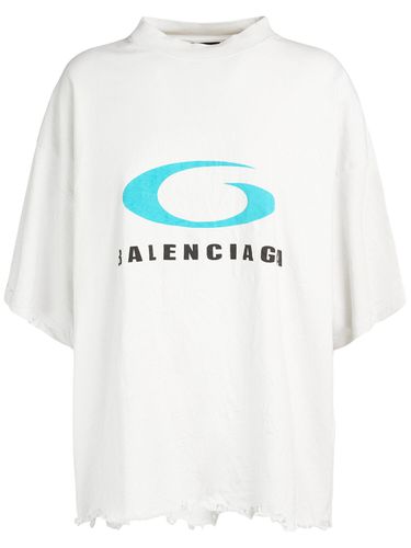 T-shirt Court En Coton Icon Print - BALENCIAGA - Modalova