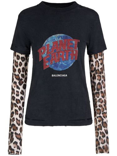 T-shirt Manches Doubles Planet Earth - BALENCIAGA - Modalova