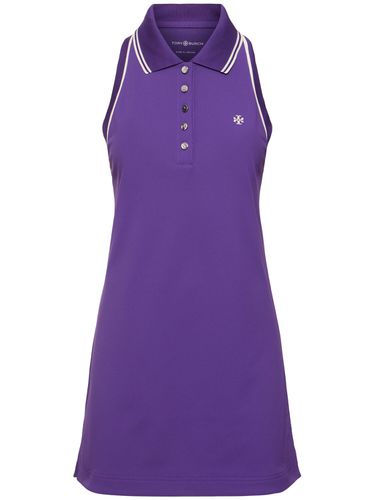 Robe Polo Courte En Piqué Sans Manches - TORY SPORT - Modalova