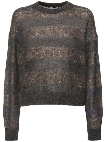 Pull-over En Mohair Mélangé À Col Ras-du-cou - BRUNELLO CUCINELLI - Modalova