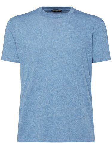 T-shirt En Coton Mélangé À Col Rond - TOM FORD - Modalova