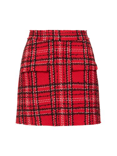 Jupe-short En Tweed De Coton Mélangé Tartan - MSGM - Modalova