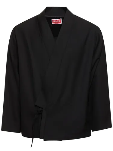 Veste En Laine Kimono - KENZO PARIS - Modalova