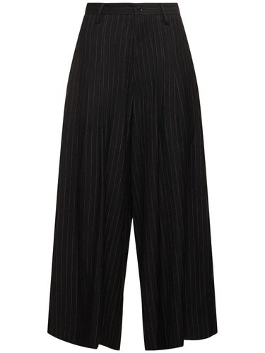 Pantalon Ample En Laine Mélangée À Fines Rayures - YOHJI YAMAMOTO - Modalova