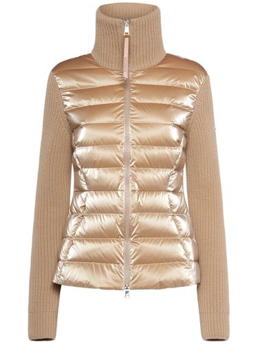 Cardigan Zippé En Laine Mélangée Rembourrée - MONCLER - Modalova