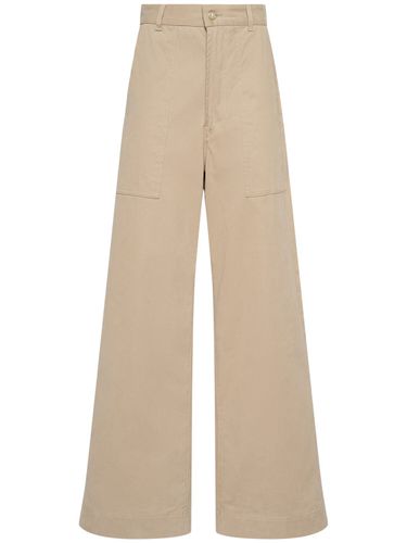 Pantalon En Gabardine De Coton Mélangé - MONCLER - Modalova