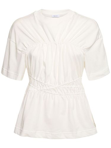 T-shirt En Jersey De Coton Froncé - ALEXANDER MCQUEEN - Modalova