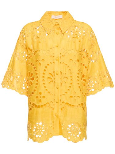 Chemise En Lin Brodé Pop - ZIMMERMANN - Modalova