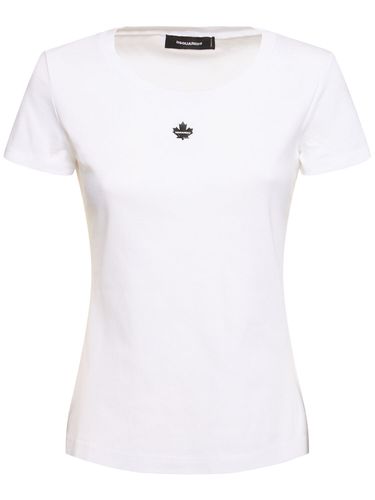 T-shirt En Coton Côtelé - DSQUARED2 - Modalova