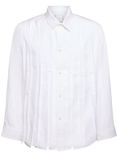 Chemise En Popeline De Coton Plissé - SACAI - Modalova