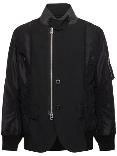 Veste En Sergé De Laine Mélangée - SACAI - Modalova