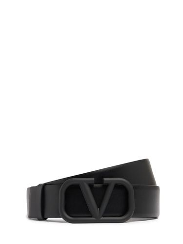 Ceinture En Cuir Avec Boucle V 4 Cm - VALENTINO GARAVANI - Modalova