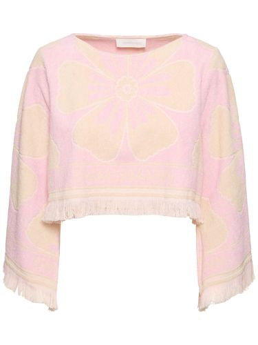 Crop Top Manches Longues En Coton Imprimé Pop - ZIMMERMANN - Modalova