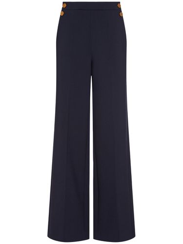 Pantalon En Laine Mélangée Avec Boutons Polonia - MAX MARA - Modalova